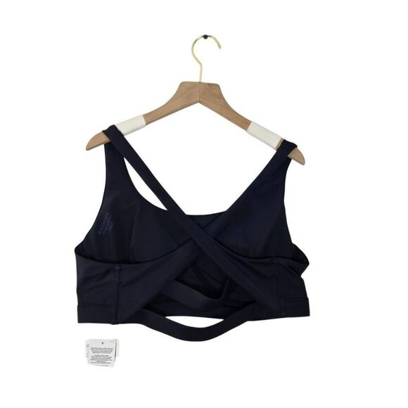 Athleta Scoop Bikini Top Size 40 B/C Navy Criss Cross Back Underwire - Picture 3 of 5